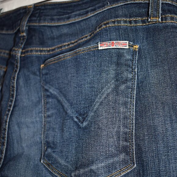 Hudson Krista Super Skinny Sz 31 Distressed 5 Pocket Dark Wash Denim Pants Jeans - Picture 8 of 16